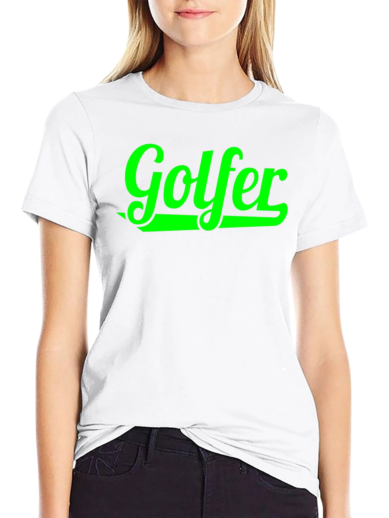 Golfer Graphic Tee - Black Cotton T-Shirt