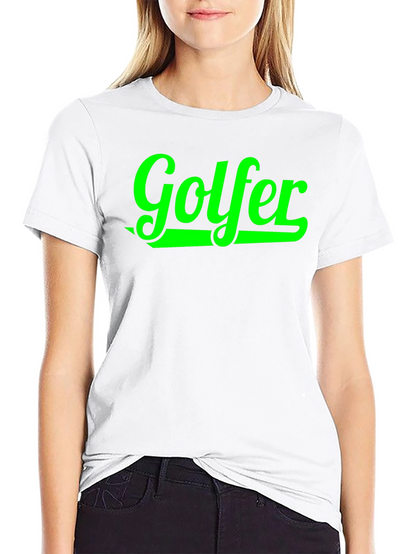 Golfer Graphic Tee - Black Cotton T-Shirt