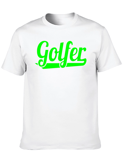 Golfer Graphic Tee - Black Cotton T-Shirt
