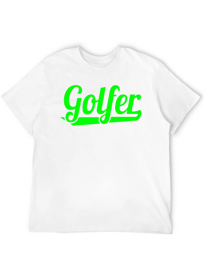Golfer Graphic Tee - Black Cotton T-Shirt