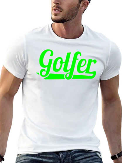 Golfer Graphic Tee - Black Cotton T-Shirt