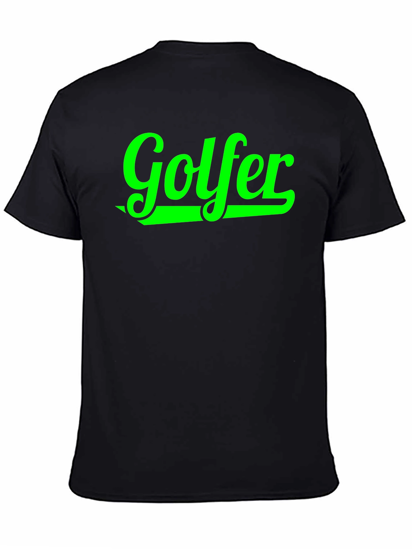 Golfer Graphic Tee - Black Cotton T-Shirt