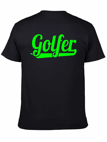 Golfer Graphic Tee - Black Cotton T-Shirt
