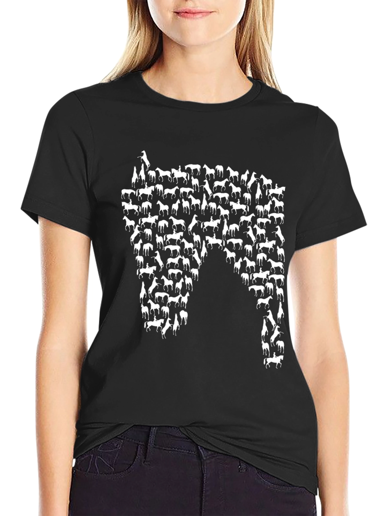 Horse Silhouette T-Shirt - Unique Equestrian Design