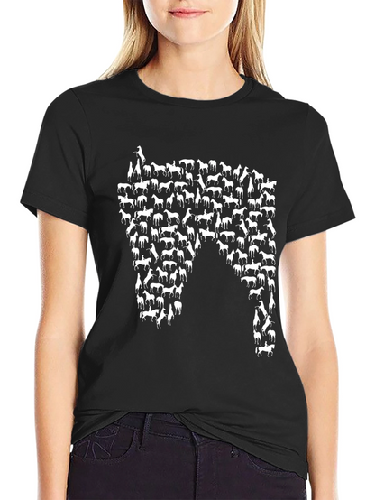Horse Silhouette T-Shirt - Unique Equestrian Design