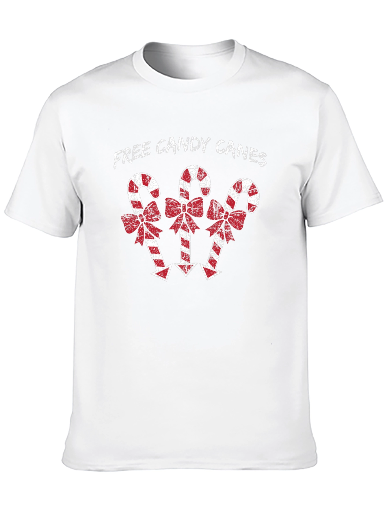 Festive Candy Cane Graphic Tee - Holiday Season