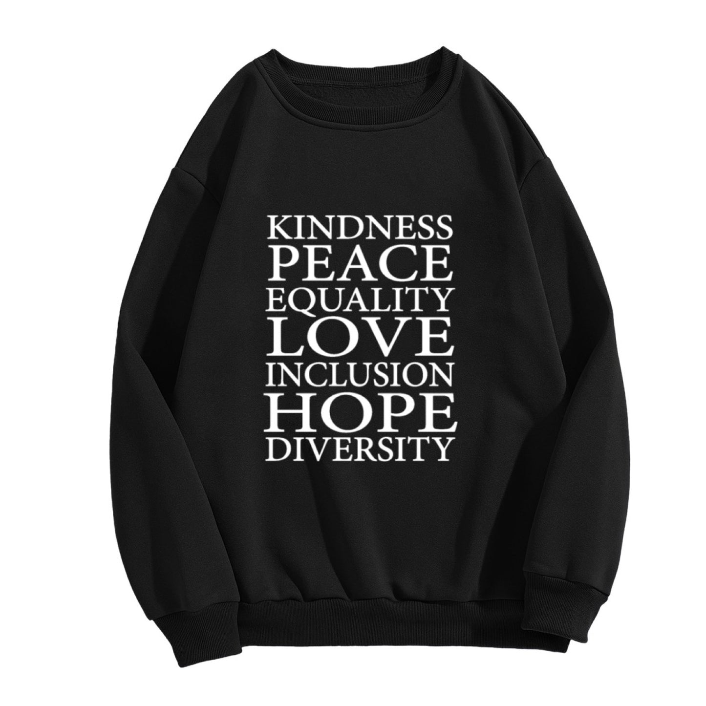 "Kindness Peace Love" Values-Focused Crewneck Sweatshirt