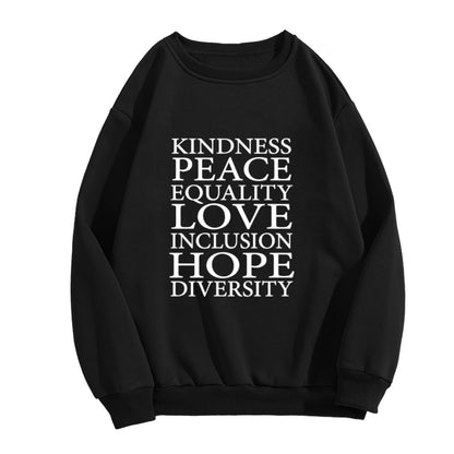 "Kindness Peace Love" Values-Focused Crewneck Sweatshirt