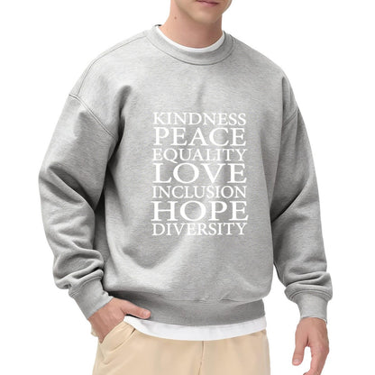 "Kindness Peace Love" Values-Focused Crewneck Sweatshirt