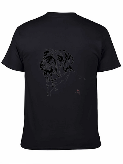 Dog Sketch Black Tee - Artistic Casual Wear
