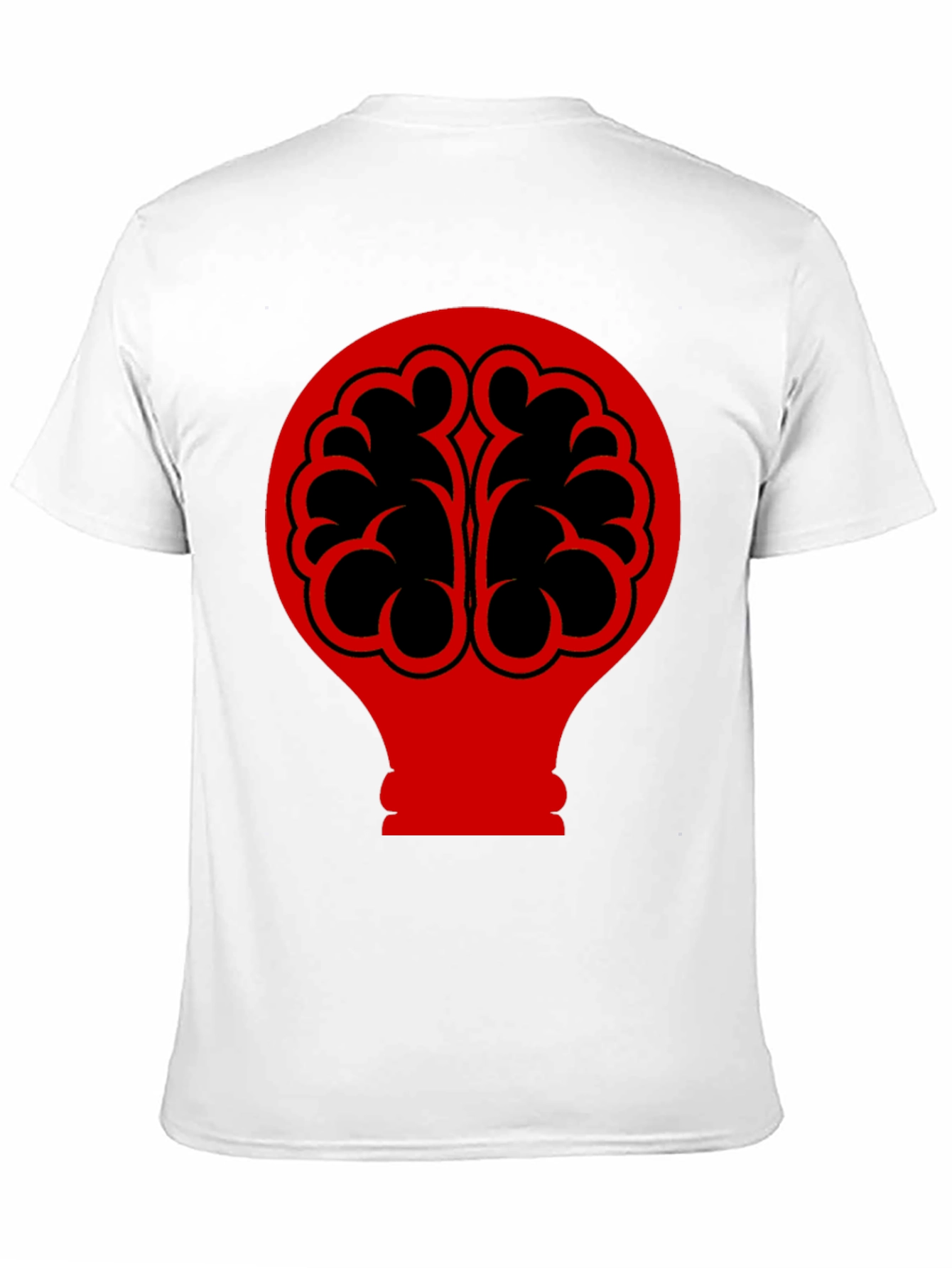 Brain Bulb Graphic Tee - Black Cotton T-Shirt