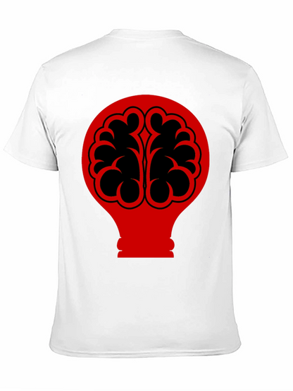 Brain Bulb Graphic Tee - Black Cotton T-Shirt