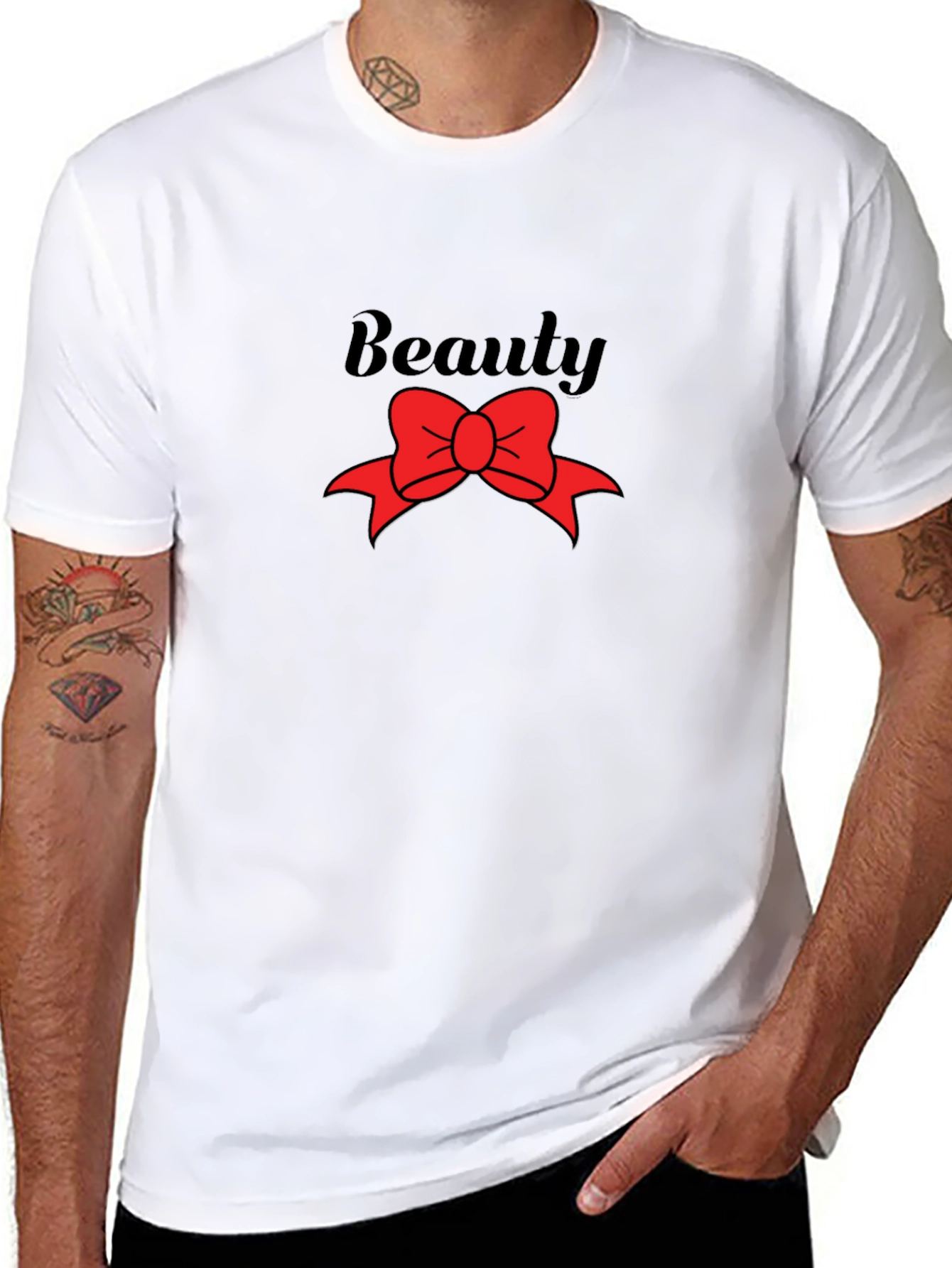 Beauty Red Bow Graphic T-Shirt