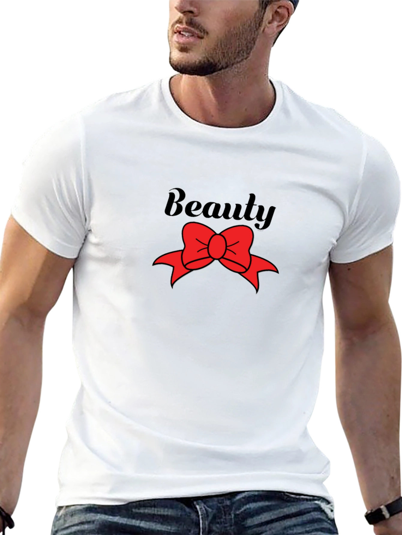 Beauty Red Bow Graphic T-Shirt