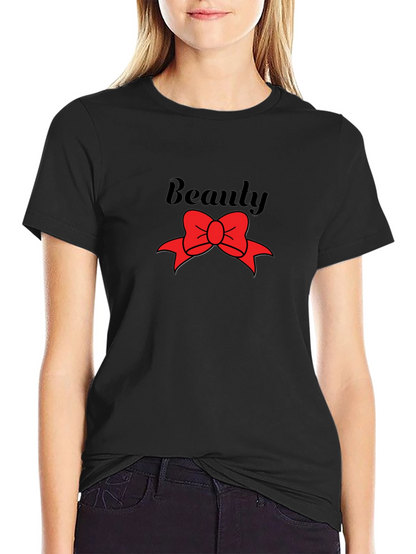 Beauty Red Bow Graphic T-Shirt