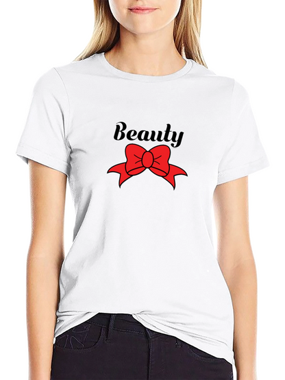 Beauty Red Bow Graphic T-Shirt