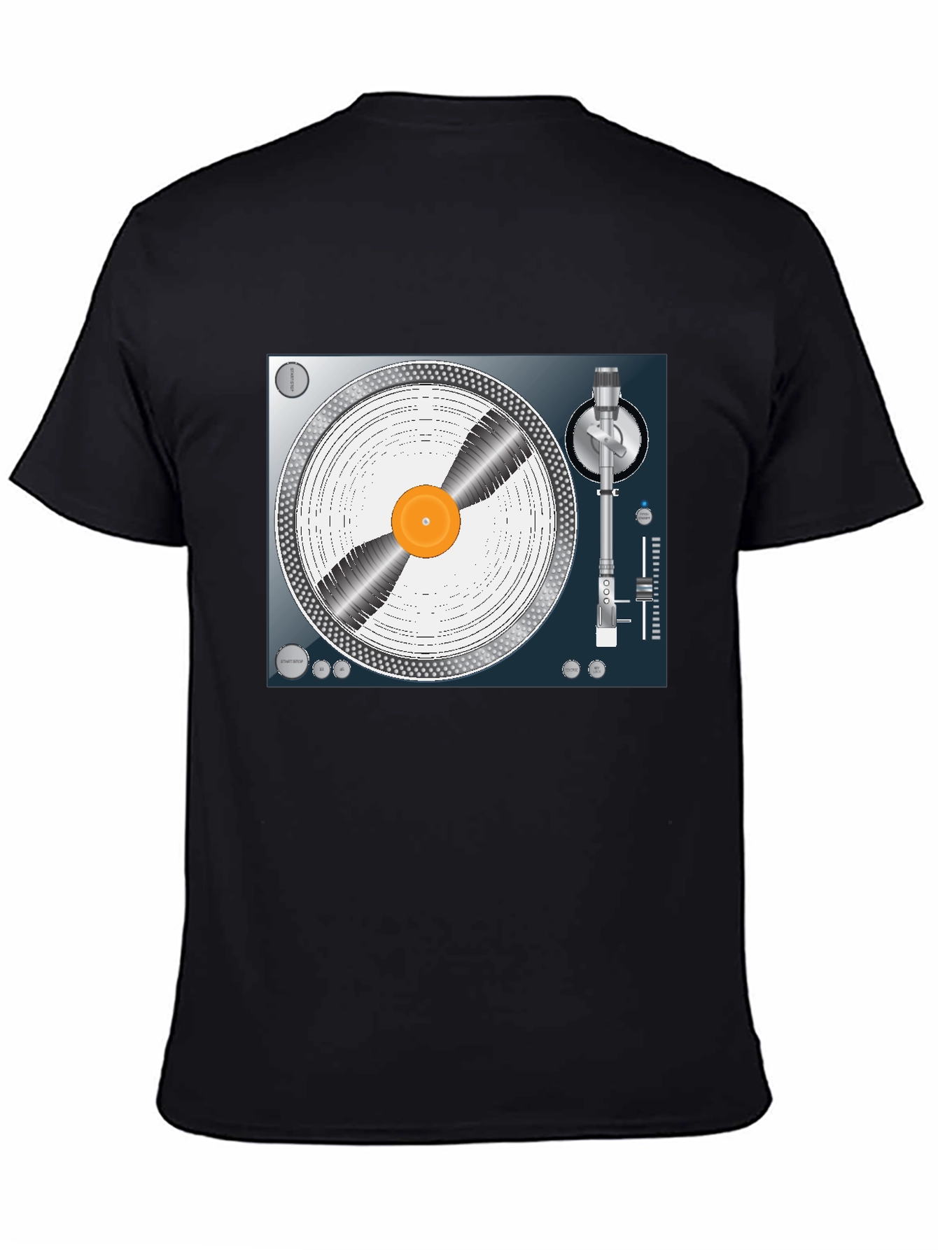 DJ Turntable Graphic Tee - Black Cotton T-Shirt