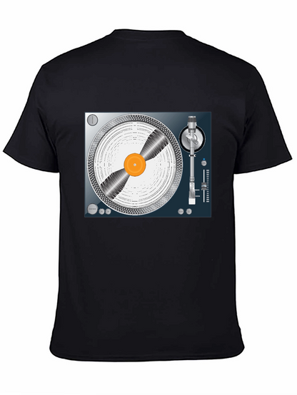 DJ Turntable Graphic Tee - Black Cotton T-Shirt