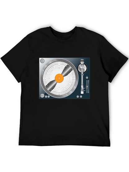 DJ Turntable Graphic Tee - Black Cotton T-Shirt