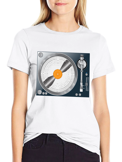 DJ Turntable Graphic Tee - Black Cotton T-Shirt