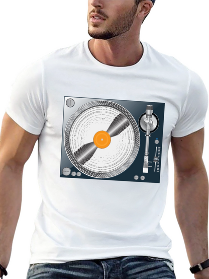DJ Turntable Graphic Tee - Black Cotton T-Shirt