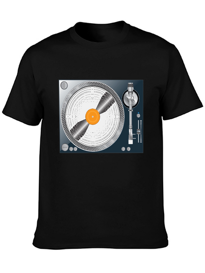DJ Turntable Graphic Tee - Black Cotton T-Shirt