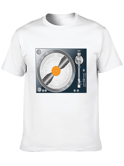 DJ Turntable Graphic Tee - Black Cotton T-Shirt
