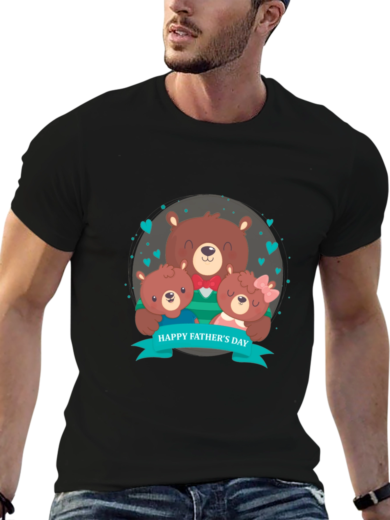 Fathers Day Bear Family Graphic Tee