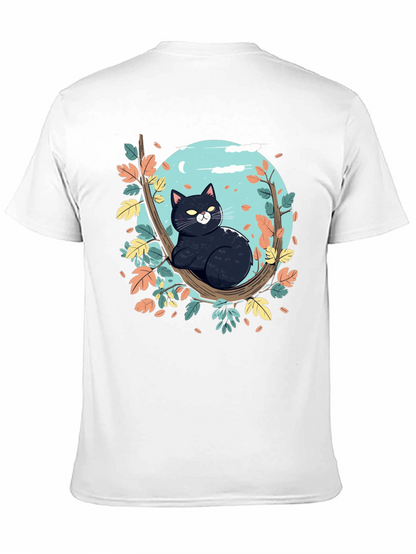 Black Cat Tree Branch T-Shirt