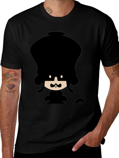 Funky Cartoon Graphic Black T-Shirt