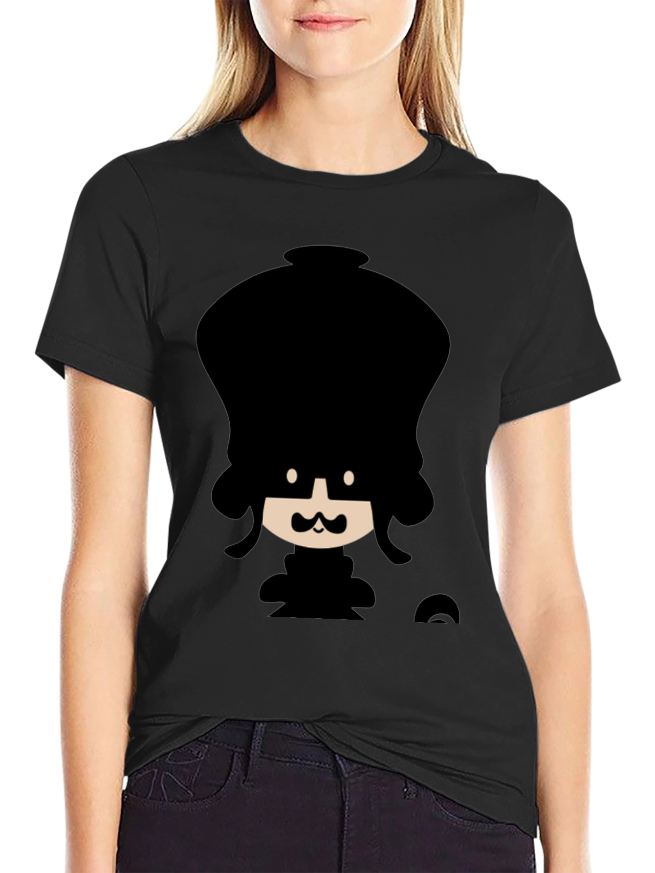 Funky Cartoon Graphic Black T-Shirt