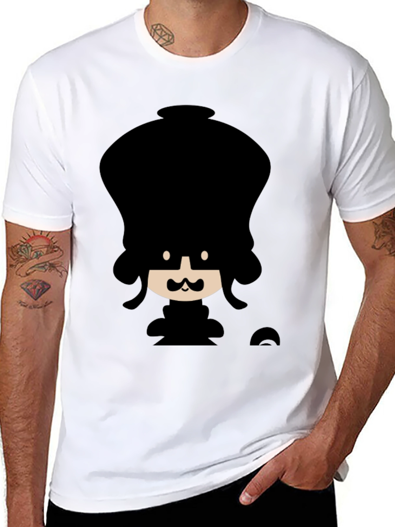 Funky Cartoon Graphic Black T-Shirt