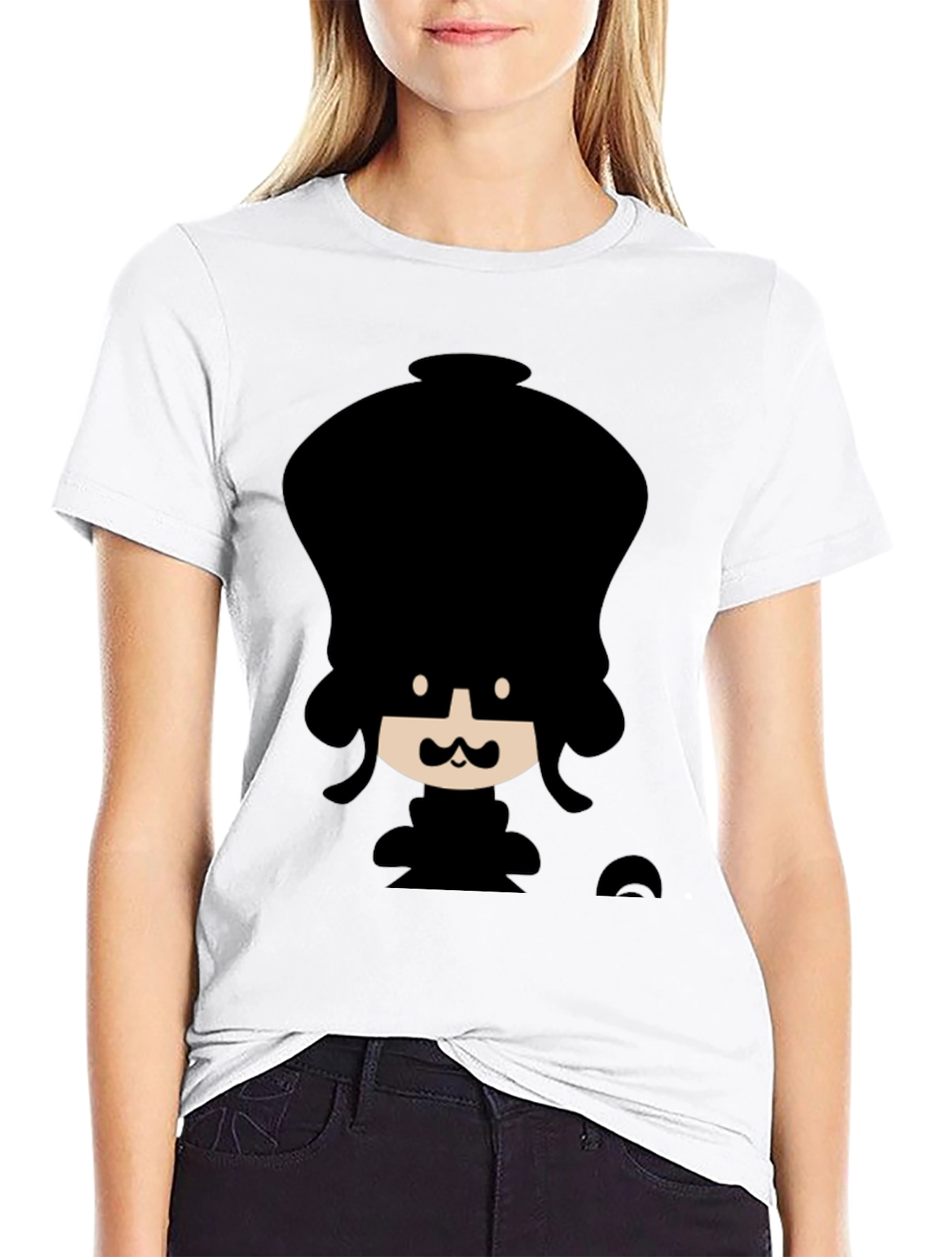 Funky Cartoon Graphic Black T-Shirt