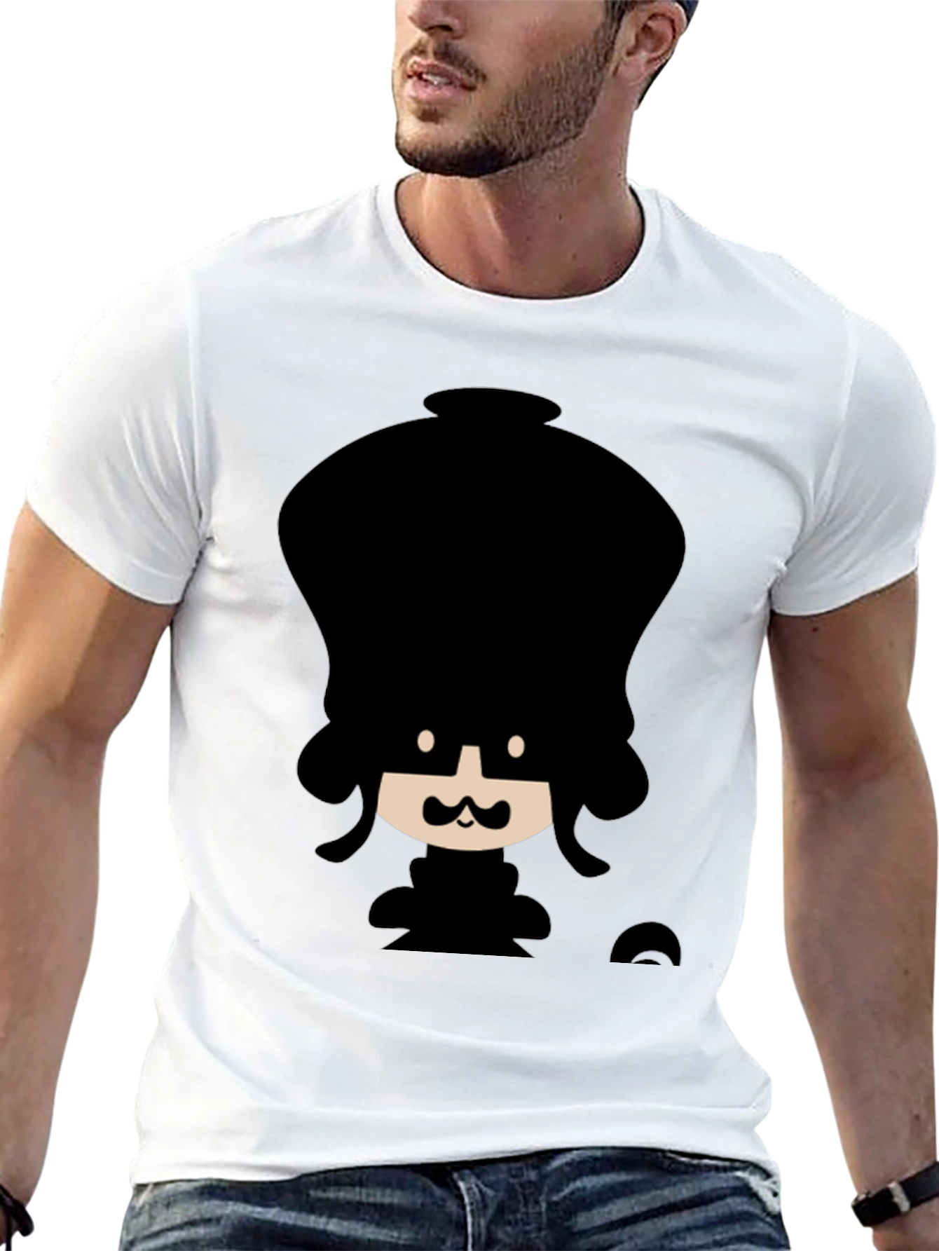 Funky Cartoon Graphic Black T-Shirt