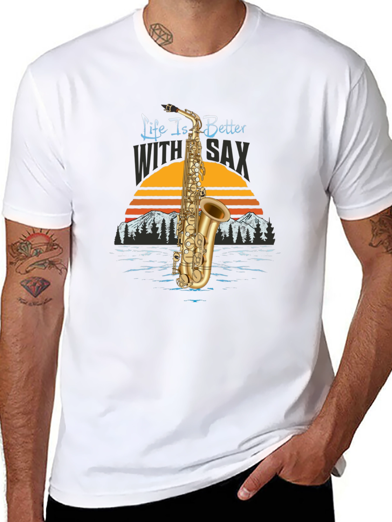 Life is Better with Sax Black T-Shirt