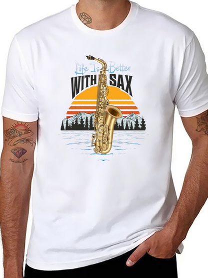 Life is Better with Sax Black T-Shirt