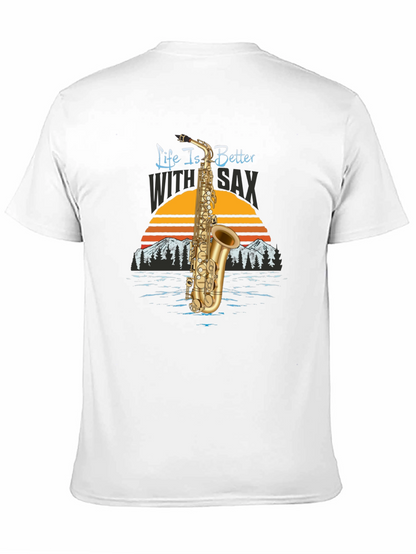Life is Better with Sax Black T-Shirt