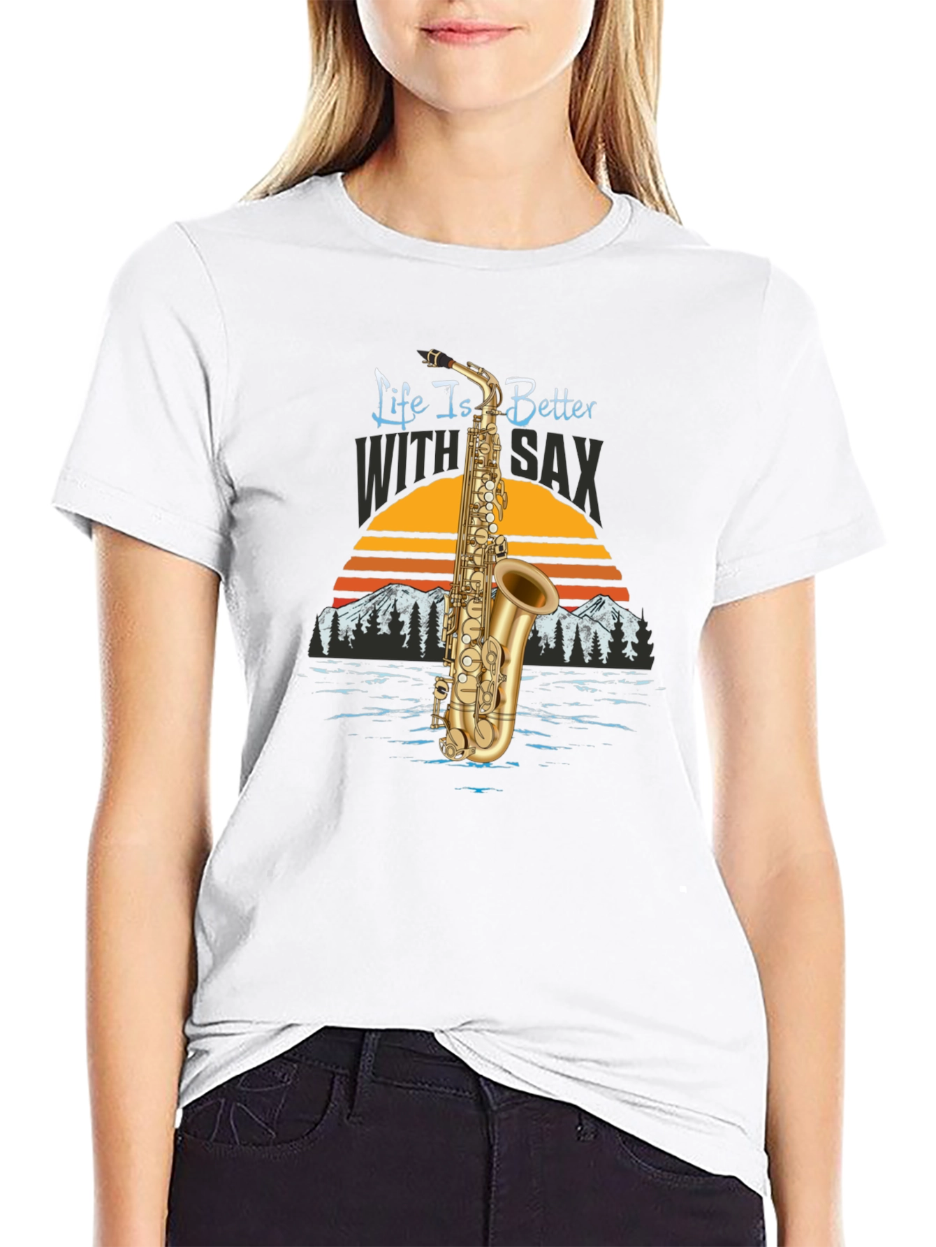 Life is Better with Sax Black T-Shirt