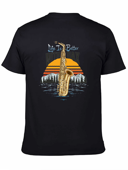 Life is Better with Sax Black T-Shirt