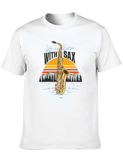 Life is Better with Sax Black T-Shirt