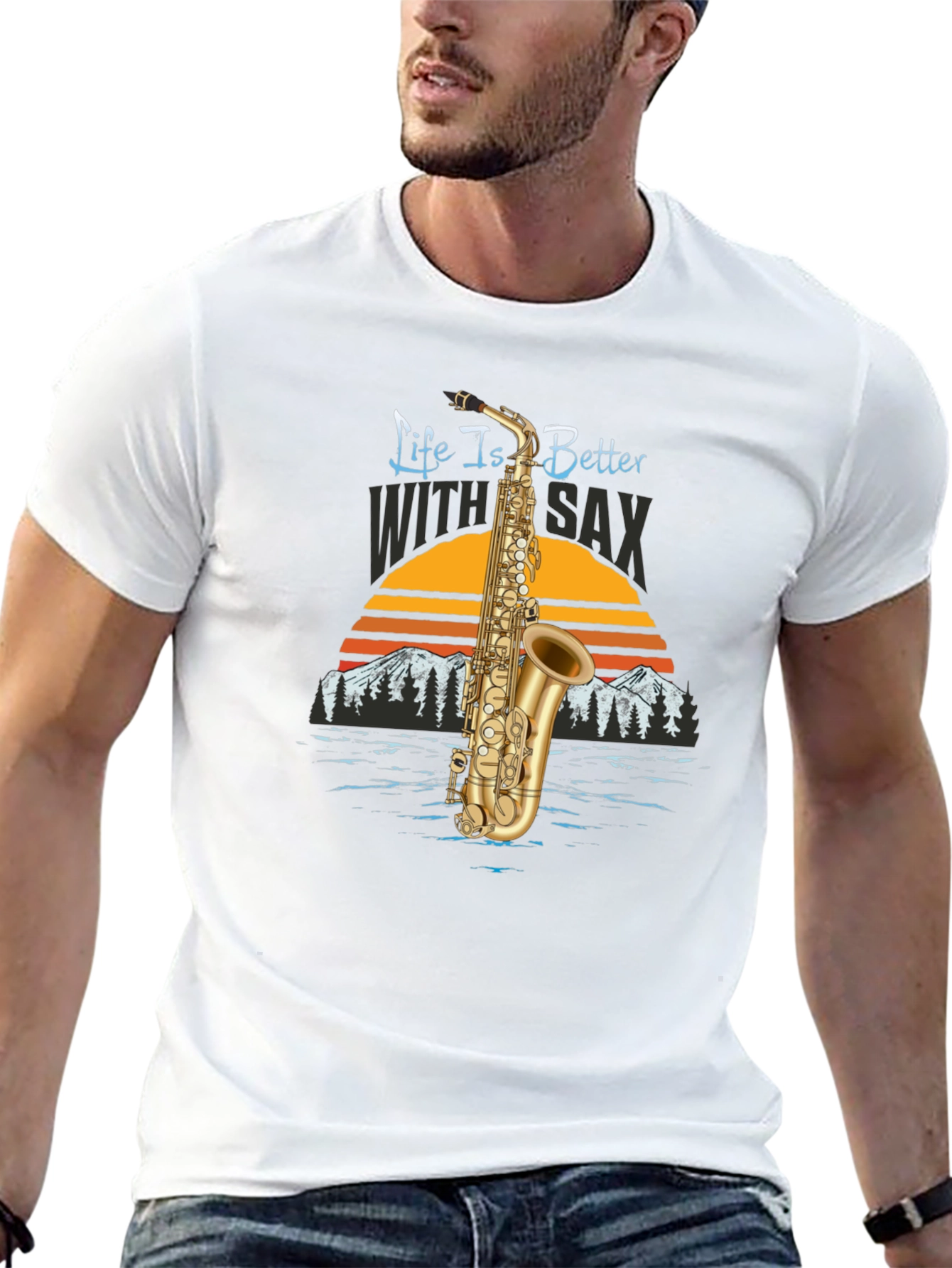 Life is Better with Sax Black T-Shirt