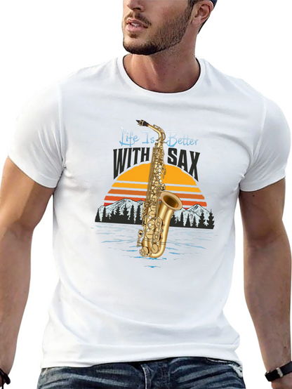 Life is Better with Sax Black T-Shirt