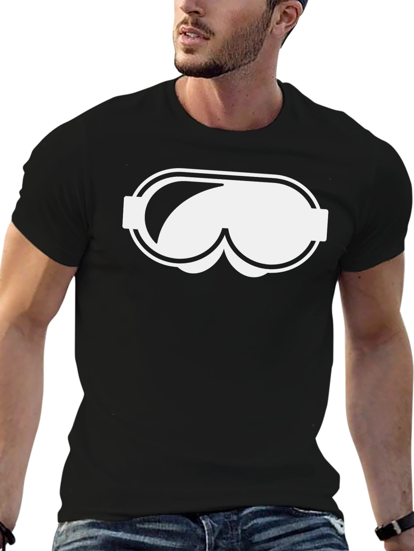Novelty Goggles Graphic Black T-Shirt