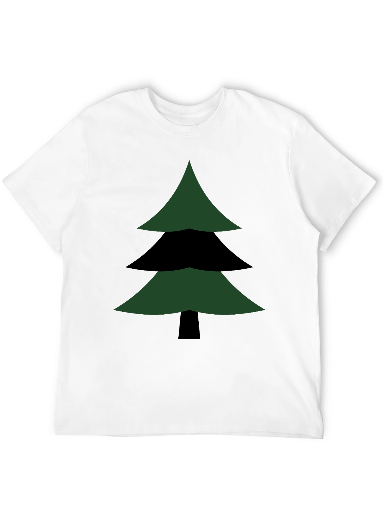 Geometric Christmas Tree Graphic Tee - Modern Holiday Style