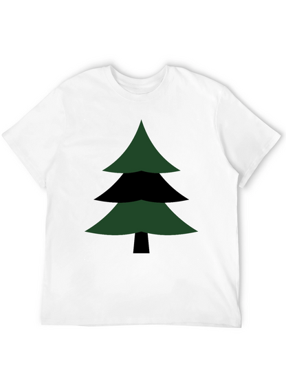 Geometric Christmas Tree Graphic Tee - Modern Holiday Style