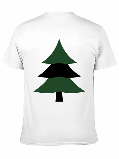 Geometric Christmas Tree Graphic Tee - Modern Holiday Style