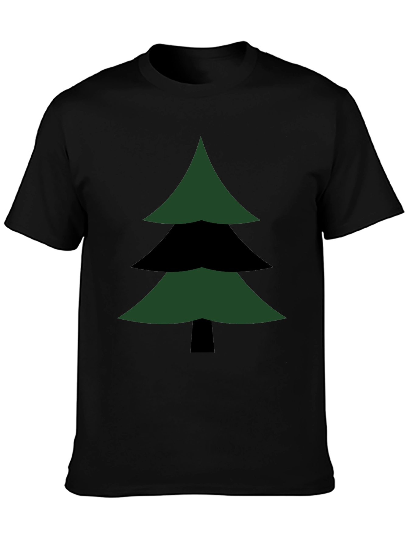 Geometric Christmas Tree Graphic Tee - Modern Holiday Style