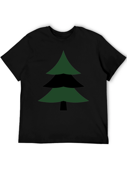 Geometric Christmas Tree Graphic Tee - Modern Holiday Style
