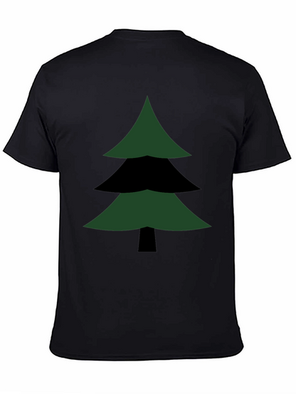 Geometric Christmas Tree Graphic Tee - Modern Holiday Style