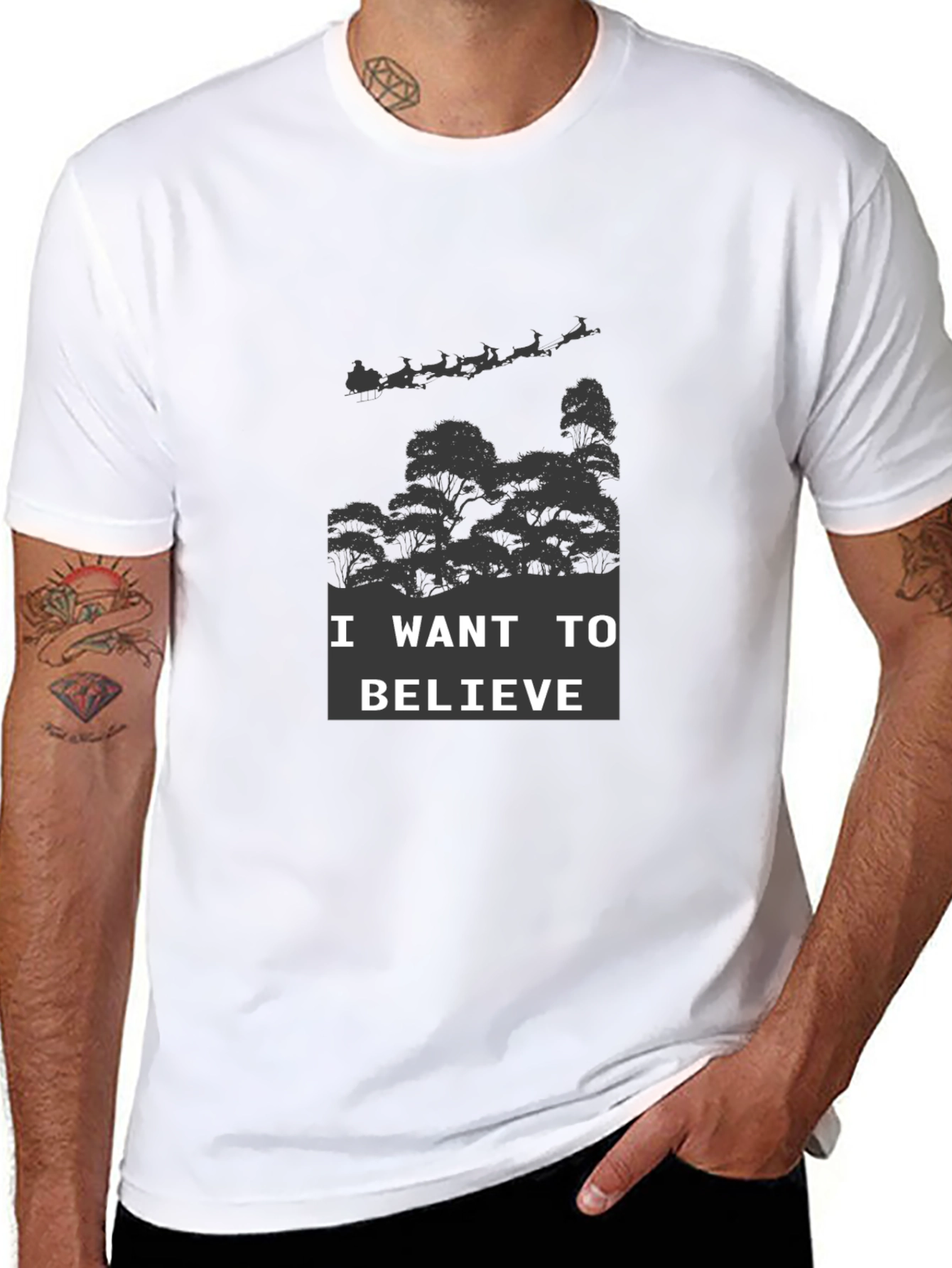 Believe Graphic Tee - Christmas Santa Shirt